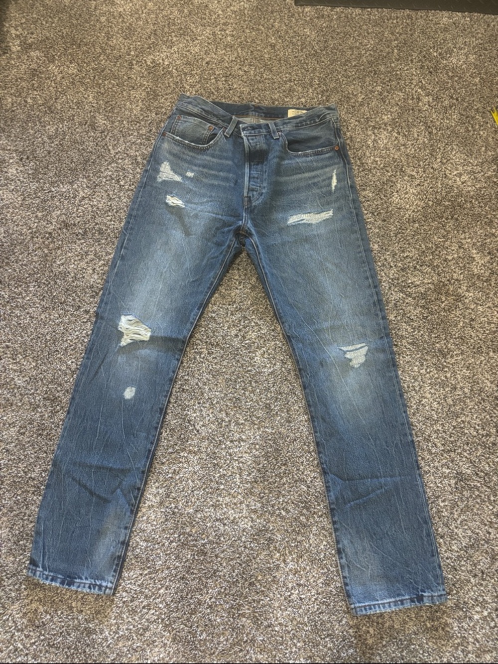 Levi's Women's Blue Slim Straight Ripped Jeans